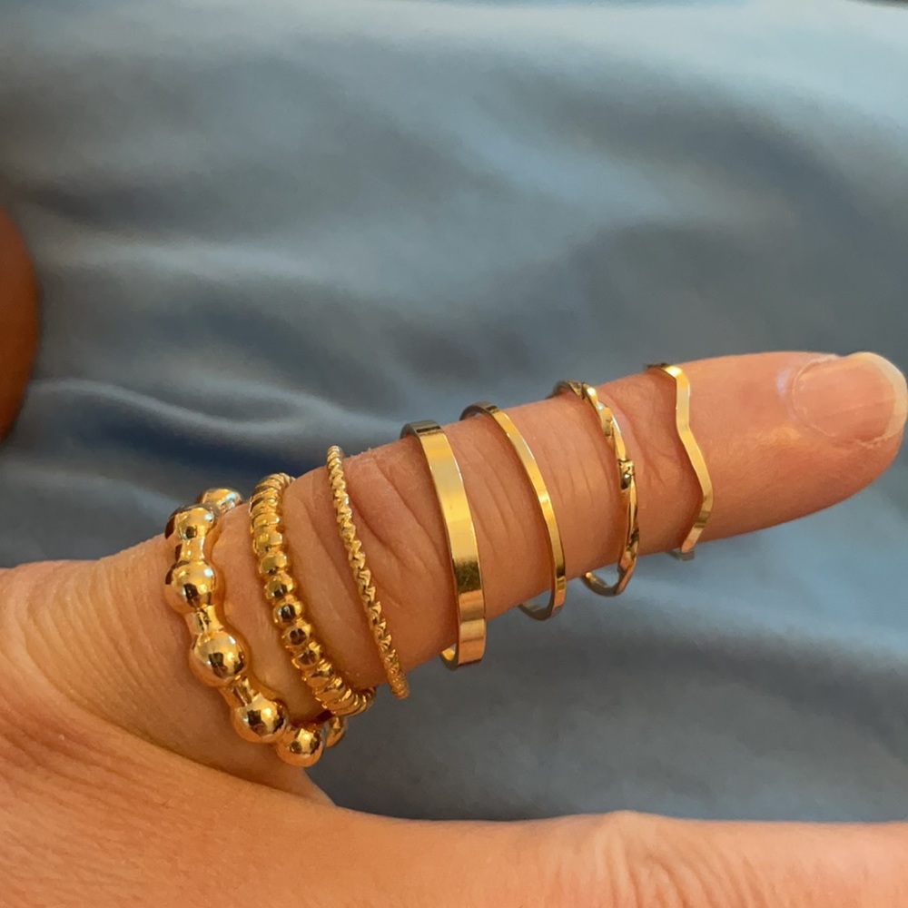 Gold stacking rings